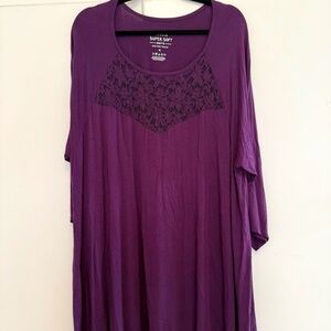Torrid Purple Tunic with Lace Detail Size 4